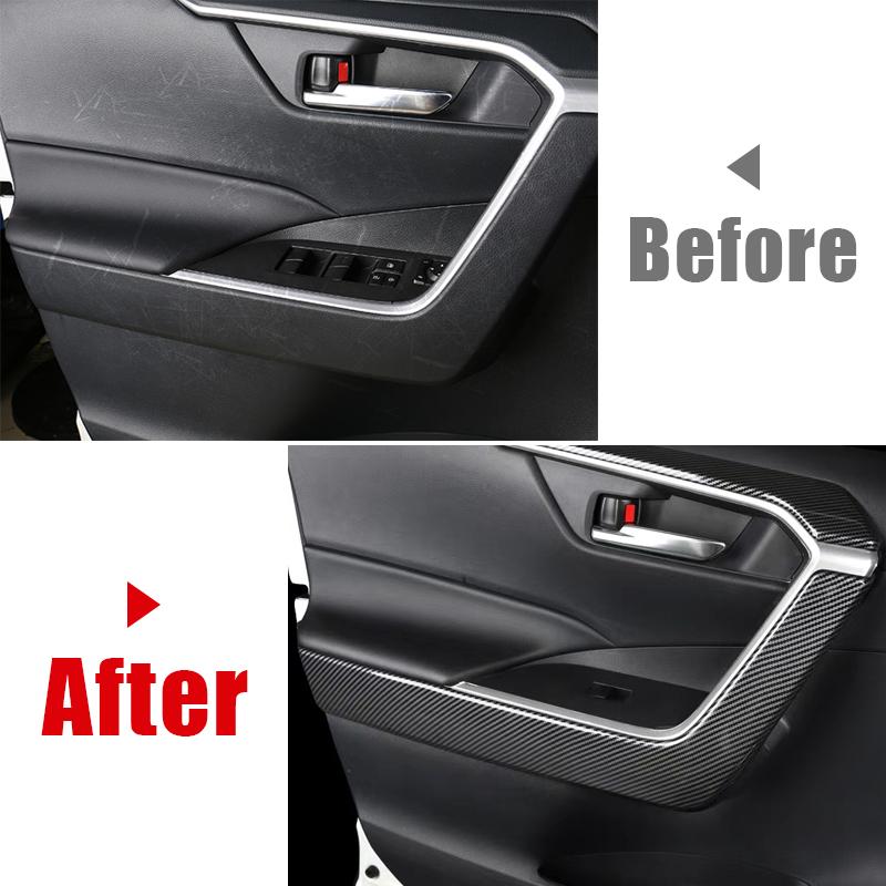Door Armrest Bowl Panel Cover Strip Trims Stickers For Toyota RAV4 XA50 -  2024 RAV 4 Hybrid ABS Car Accessories