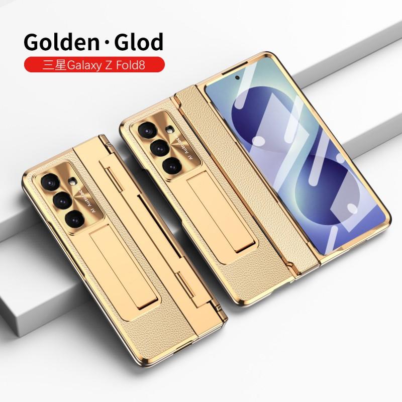 Galaxy Z Fold8 Ultra Protective Case With Flat Hinge Design Vegan Leather Cover Shockproof Stand Support