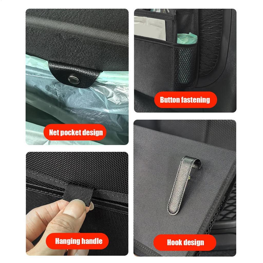 Car Trash Can For Back Seat Large Capacity Foldable Waterproof Bag Auto Back Seat Storage Bag For Family Friends Files Toys
