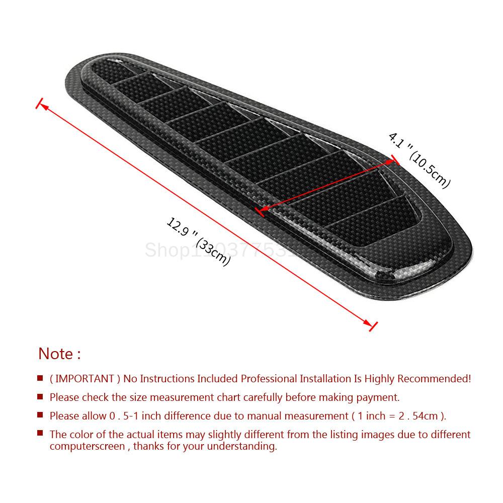 2pcs Universal Motors Engine Hood Ventilation Port Car Fake Air Outlet Decoration Modification Airflow Intake Hood Accessories