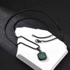 Stainless Steel Square Pendant Necklace Men Long Chain Layered Hip Hop Jewelry Geometric Titanium
