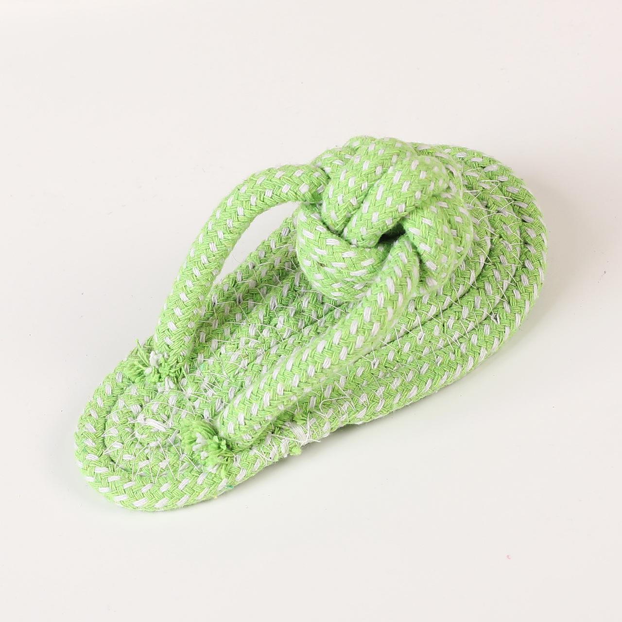 

Домашние тапочки из хлопковой веревки - Прочная игрушка для собак для жевания и чистки зубов светло-зеленый