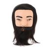 Male Mannequin Head with Beard Resin PVC Realistic Hairdresser Male Training Head for Hair Styling Salon Training Black