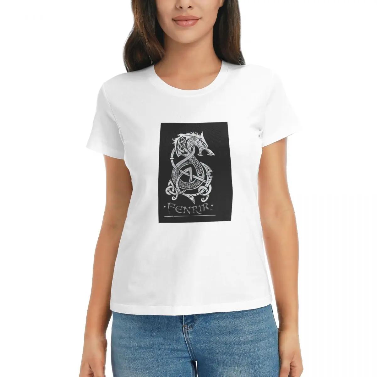 

Women TShirt Viking Loki Son Fenrir Summer Short Sleeve Tees ONeck Cotton T Shirts Clothes Tops Streetwear S