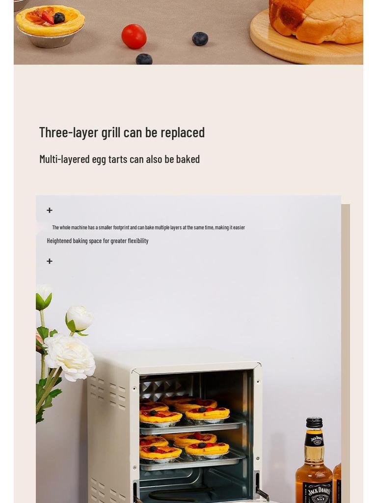 15L Large Capacity Multifunctional Electric Countertop Oven for Baking