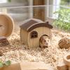 Wooden Small Animal Hideout House for Hamsters and Dwarf Hamsters Natural Solid Wood Pet Shelter Small Animal Nesting Toy