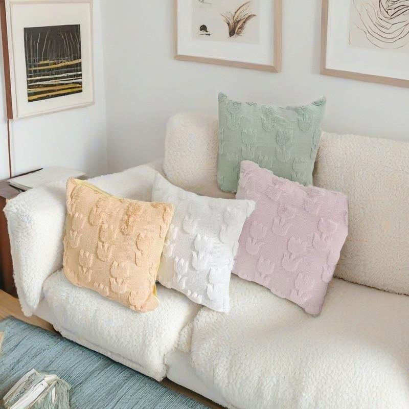 Soft Throw Pillow Case 45in Modern Design Customizable Washable Fleece Cover For Sofa Office Decor