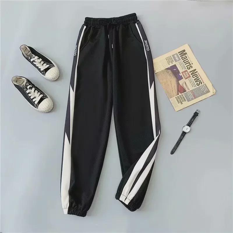 Women's High-Waist Loose-Leg Sports Pants - Thin, Casual Style for Spring/Autumn 2023, Plus Size Options Available.