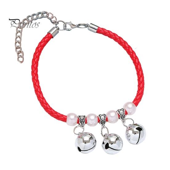 Pet Collar Exquisite Pet Neck Circle Adjustable Cats Dogs Necklace with Removable Bell Pendant Pet