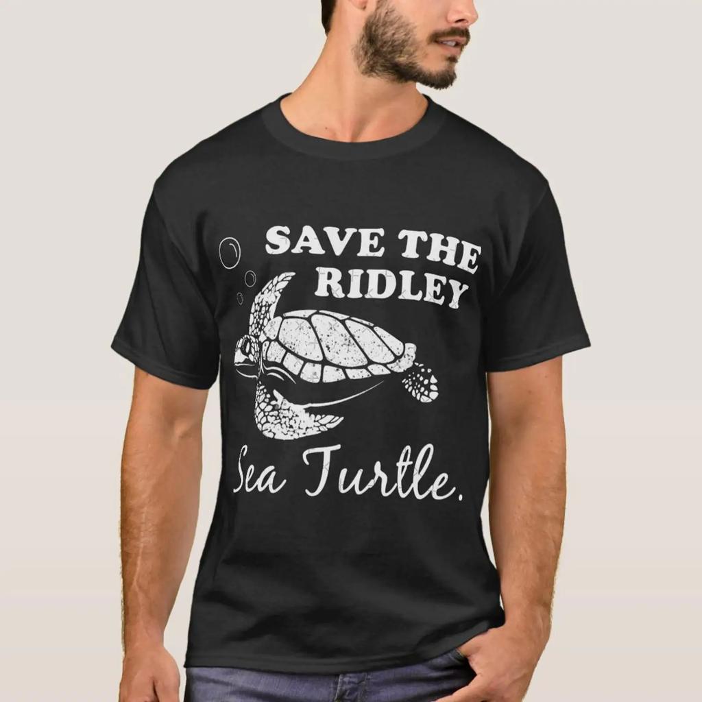 Save The Ridley Sea Turtle T Shirt Vintage Soft Stretched Graphic Slightly Stylish Breathable Designer Clothes
