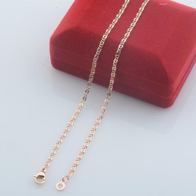 Γυναικεία 585 Ροζ Χρυσός 2mm Αλυσίδα Σύνδεσμος Σαλιγκαριού Λεπτό Κολιέ Χωρίς Κουτί Δώρου