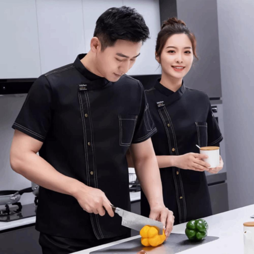 Breathable Mesh Chef Jacket Short-sleeved Kitchen Cook Shirts Kitchen Clothing Chef Uniform Hotel