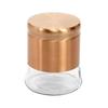 Rose Gold Finish - Bell Bottom Glass Jars for Sugar,Cereal, Spices, Pulses and Other Kitchen Storage 1250ml, Set of 6