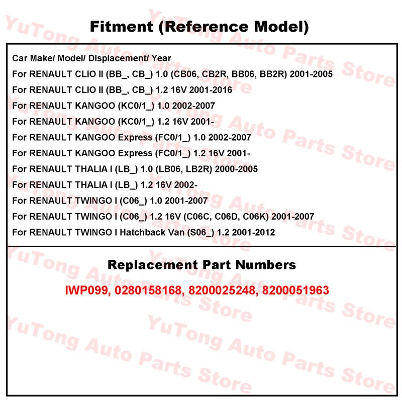 Fuel Injectors Valve For 1.2L 1.0L RENAULT CLIO KANGOO THALIA TWINGO 2001-2007 Nozzle Accessories 8200025248 8200051963 IWP099
