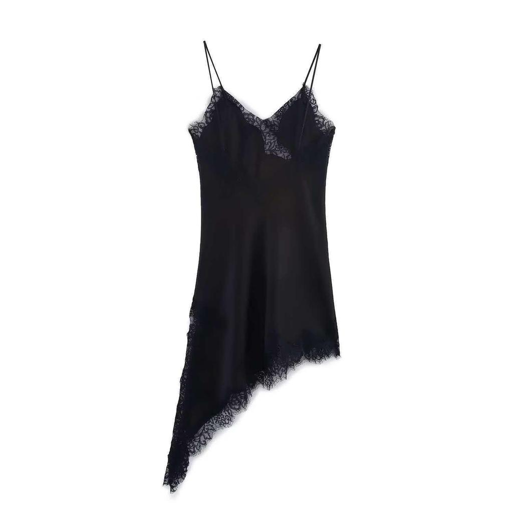 European & American Style Women's Lace Patchwork Asymmetrical Dress - Hot Selling Temperament