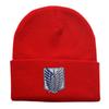 Attack On Titan Embroidered Knit Beanie With Windproof Warmth For Outdoor Activities