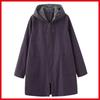 Spring Autumn Plus Size Women's Coat  Loose Office Lady Hooded Comfortable Long Sleeves Mid Length Female Coat