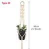 Flowerpot Plant Holder Hand-knitted Cotton Rope Wall Hanging Flowerpot Holder Basket