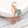 Delicate Butterfly Pendant Keychain Stylish Rhinestones Key Rings Colorful Key Chain Adornment for Fashion Lovers