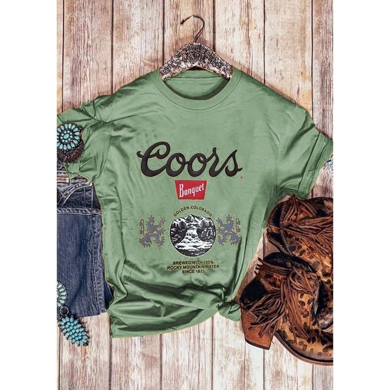 Women Summer Casual Coors Beer Shirt O 