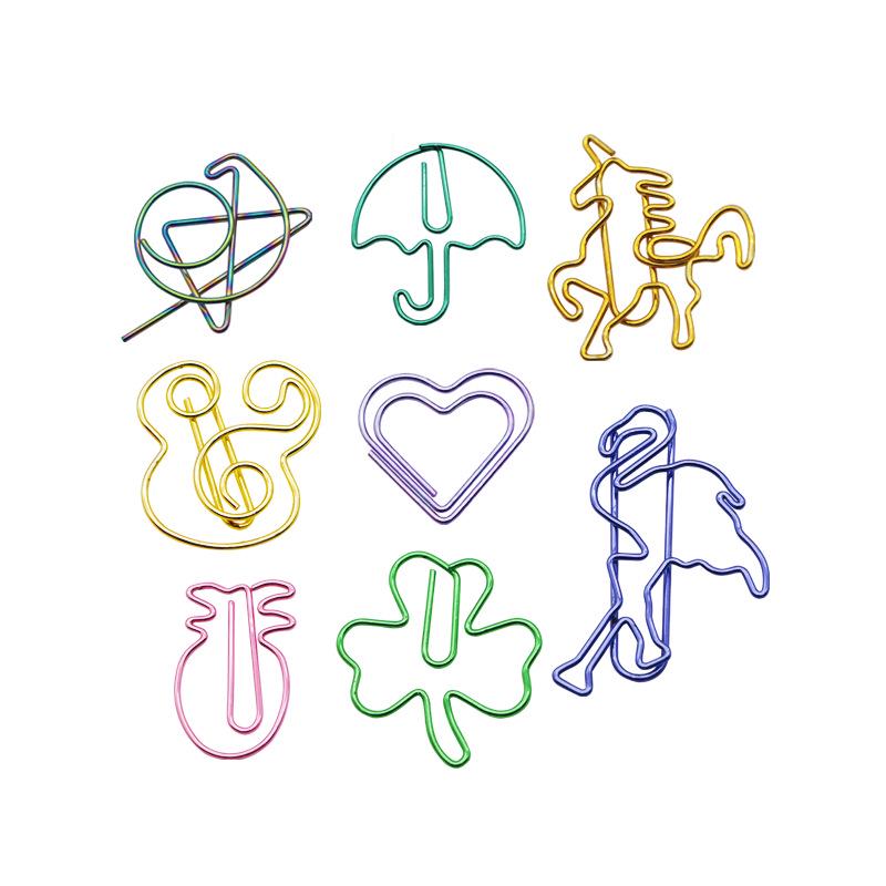 Creative Cartoon Insect & Plant Shaped Electroplated Paper Clips for File Organization