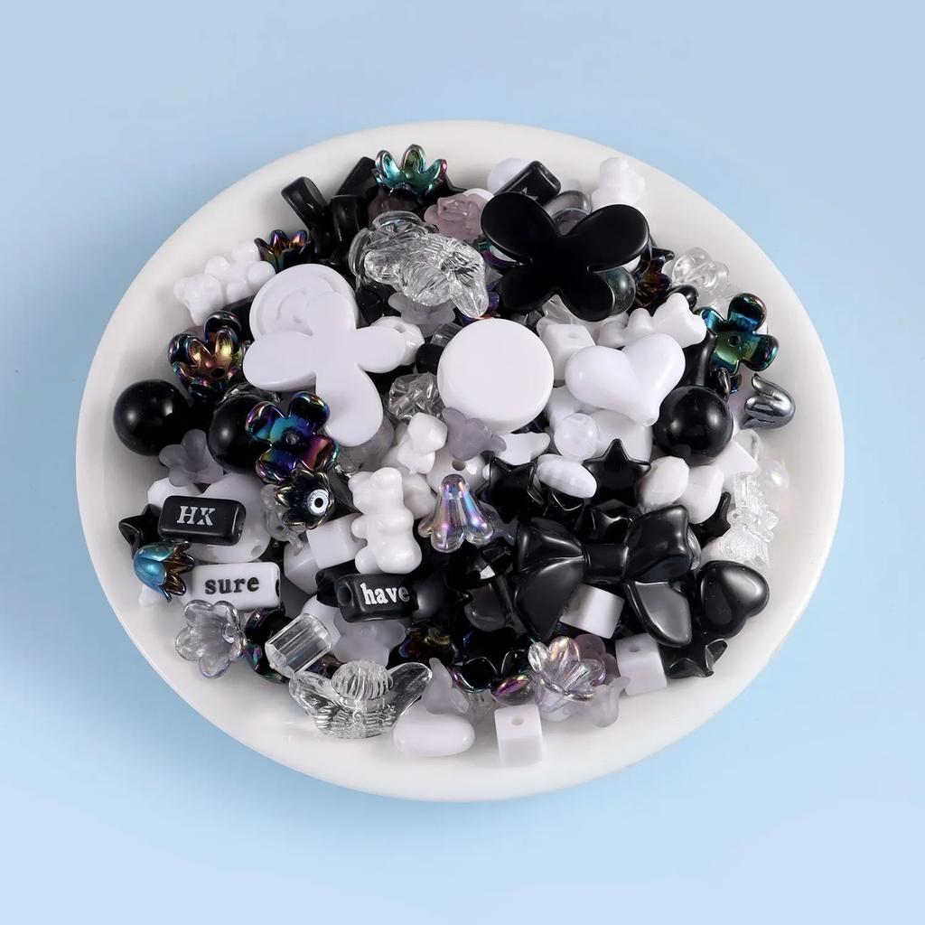 30g/bag Fun Mixing Style Candy Color Transparent Acrylic Beads DIY Handmade Pen Bracelet Jewelry Making Phone Chain Accessories