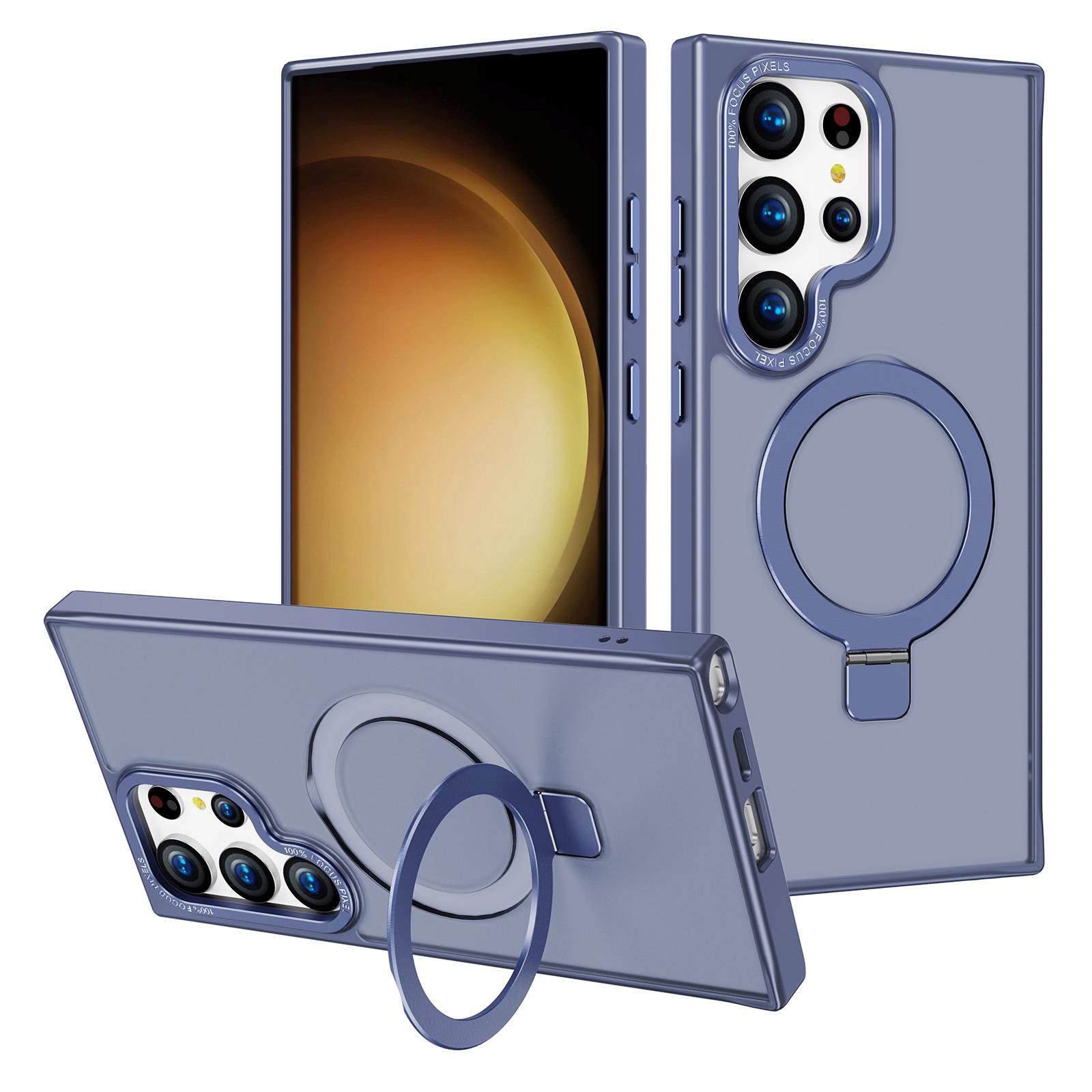 

For Samsung Galaxy S25 Ultra Magnetic Case Anti-Drop TPU + PC Kickstand Phone Cover A