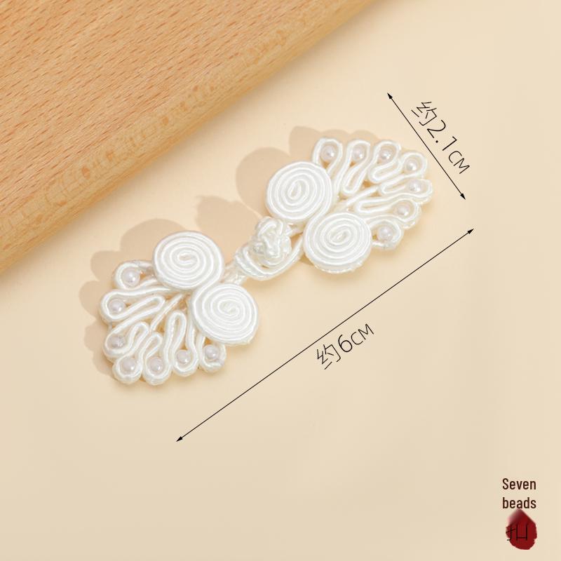 White Nylon Frog Buttons, Handmade Rope Woven Chinese Tang Suit Qipao Retro Flower Accessories