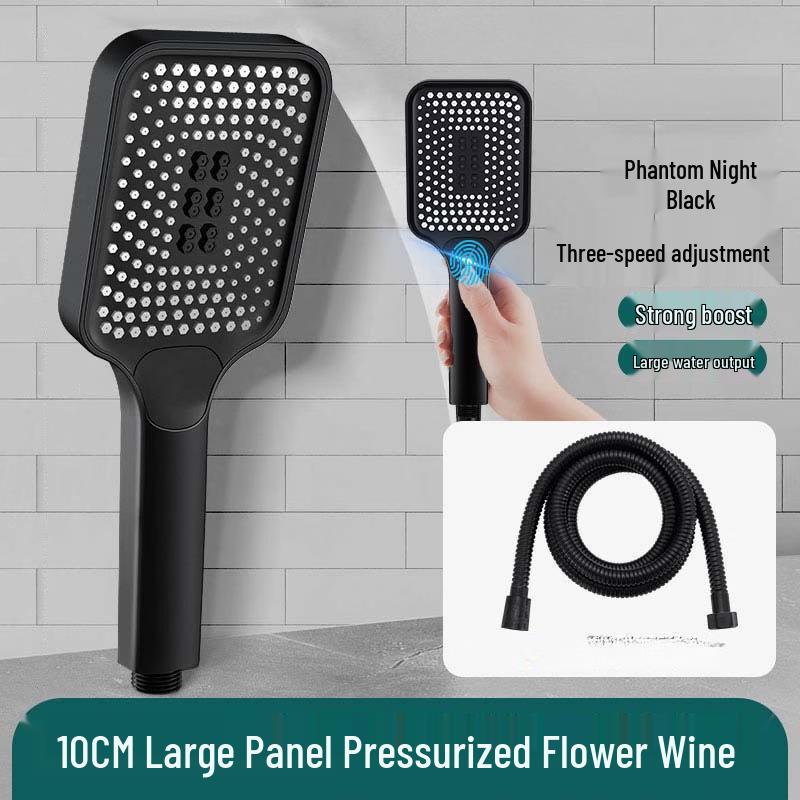 LANGZHIWEN Phantom Black Pressurized Handheld Shower Head