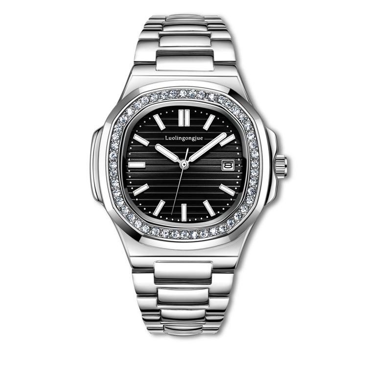 Герцог Лотарингский Qixi Nautilus Парные часы для него и для нее - Полностью бриллиантовые автоматические для парня/девушки