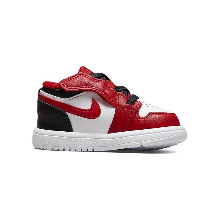 Air Jordan 1 Low TD Reverse Black Toe Buty dla niemowląt Czerwono-białe Gym-Red CI3436-163