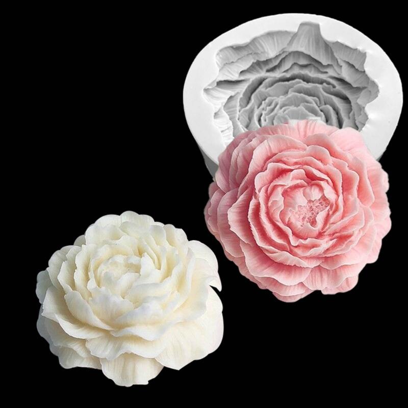 Peony Shaped Soap Molds 3D Flower Soap Silicone Mould Handmade Candle Molds DIY Epoxy Resin Cake Chocolate Decorations