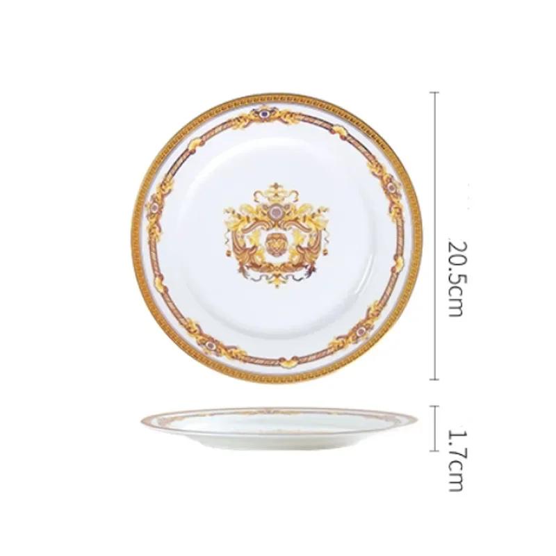 

Европейская керамическая тарелка Креатив Главная Стейк Обеденные тарелки Древняя Греция Элегантный узор Украшение Ресторан Обеденный стол Декор