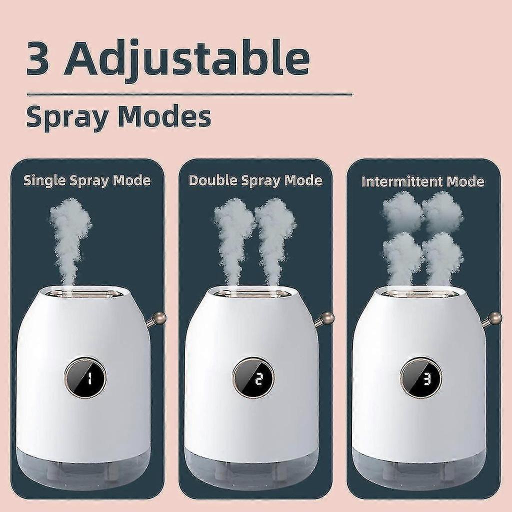 Indoor 500ml Cool Mist Humidifier for Plants, Desktop Double Spray Humidifier for Bedroom