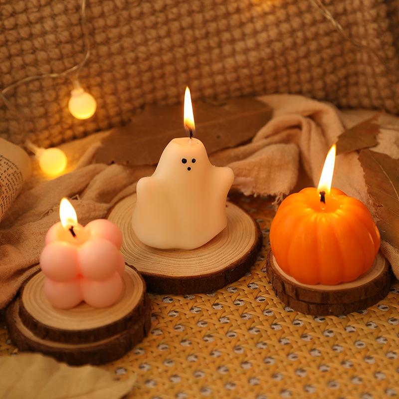 Christmas Halloween Decor Gift Home Fragrance Aromatherapy Cute Scented Candles 3Pcs Set