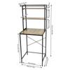 Washer and Dryer Storage Shelf 3-Tier Organizer Rack (Each Tier Load 22lbs) Balcony Towel Rack for Bathrooms Laundry Rooms