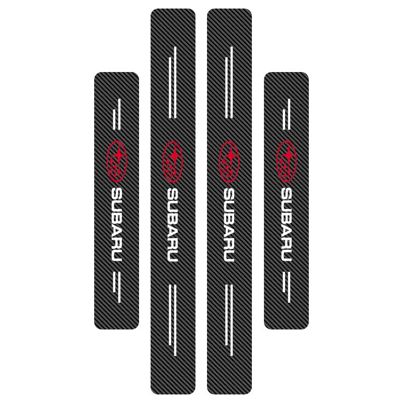 4Pc Car Door Plate Carbon Fiber Threshold Protector Sticker For Subaru Outback Crosstrek XV Forester BRZ Legacy Impreza WRX 2006 STI Ascent
