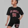 Girls Fashion Suit Summer Children's Casual Printed Round Neck Short Sleeve Suit