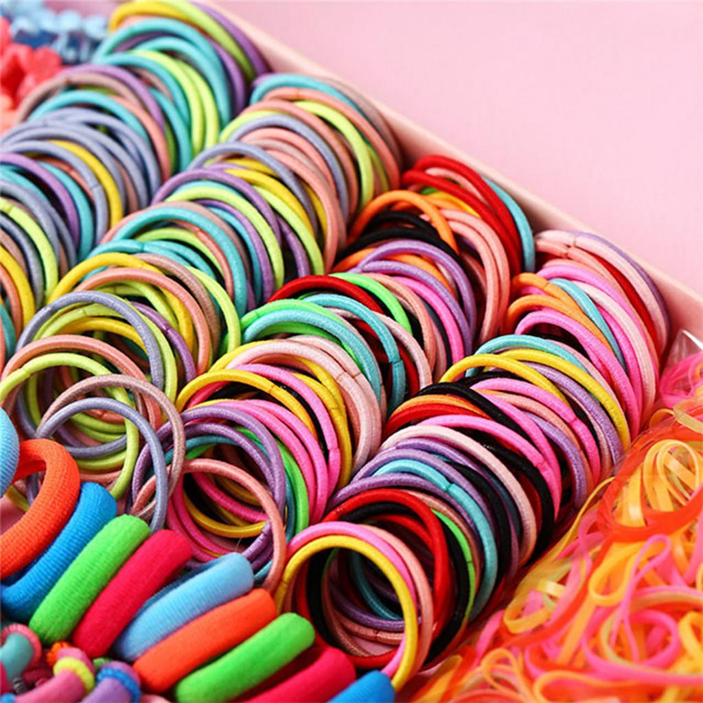 780pcs Girls Hair Clip Tie Set Multicolor Cute Safe Fashionable Shape Ponytail Holder Hair