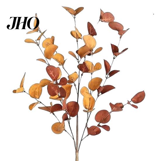 Waterproof Wire Wrapped Leaf Sprays Fall Eucalyptus Stems, Artificial Leaves, Fake Greenery Branches, Wedding Table Foliage Decor Flowers for