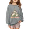 Children's Fashionable Casual Long-sleeved Loose Christmas Print Pullover Sweatshirt