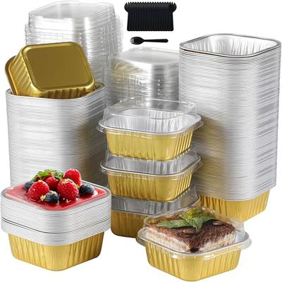 50Pcs Foil Ramekins Cupcake Baking Cups Holders Cases Aluminum Foil Cupcake Liners,Muffin Liners Cup Kitchen Brownie Baking Pans