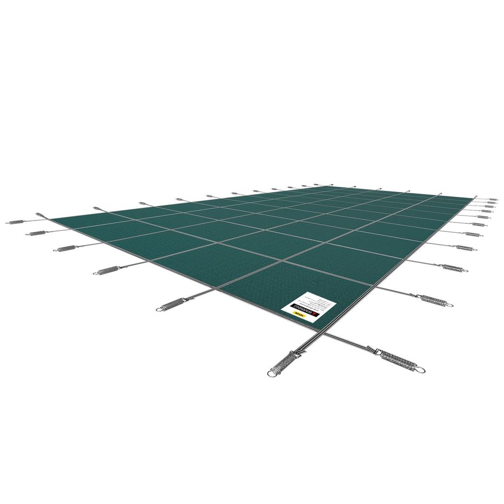 Pool Safety Cover 18x42ft, Inground Pool Cover fit for 16x40 ft Pool, Rectangle Inground Safety Pool Cover Green Mesh Solid Pool Safety Cover for