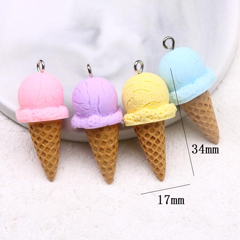 10Pcs Cute 3D Simulation Food Ice Cream Resin Charms Earrings Keychains Pendants For Diy Jewelry Making Crafts Accessories