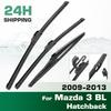 For Mazda 3 BL Hatchback 2009-2013 2010 2011 2012 Wiper Front&Rear Wiper Blades Windshield Windscreen Window Brushes 24"+19"+14