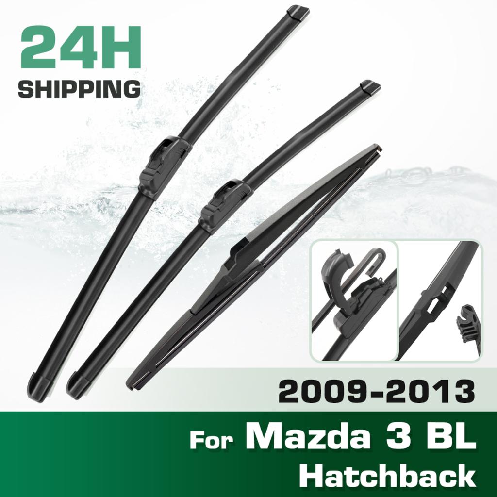 For Mazda 3 BL Hatchback 2009-2013 2010 2011 2012 Wiper Front&Rear Wiper Blades Windshield Windscreen Window Brushes 24"+19"+14