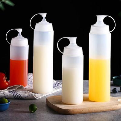 Bouteilles Squeeze à Large Goulot 350/450/600ML - Distributeur de Condiments Anti-Poussière pour Assaisonnement de Cuisine, Sauce Salade & Huile d'Olive