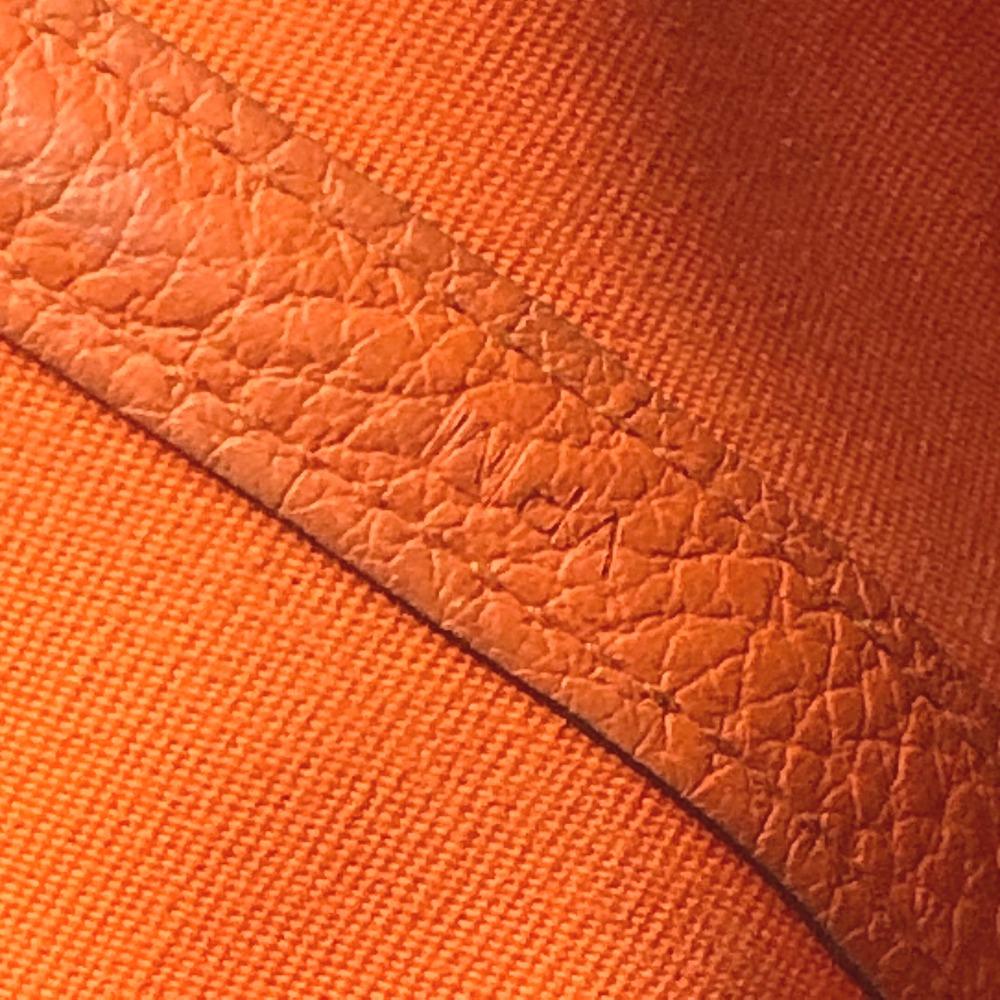 Hermes Garden Party TPM Tote Bag Hand Bag Leather/Canvas Orange