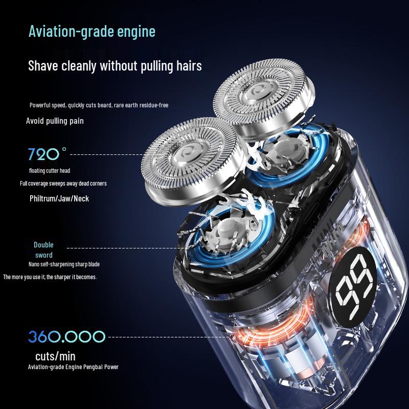2025 Portable Electric Shaver for Men - Compact Steel Razor, Ideal for Car Use and Perfect Gift for Boyfriend