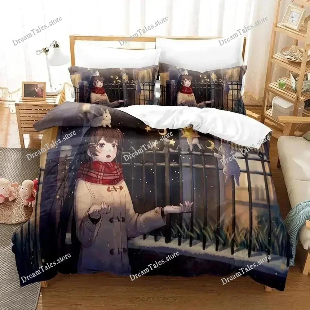 New Bedding Set Virtual Youtuber Tsukino Mito Cartoon Anime Adult Kid Bedroom Duvet Cover Sets 3D Kawaii Girls Luxury Gift963